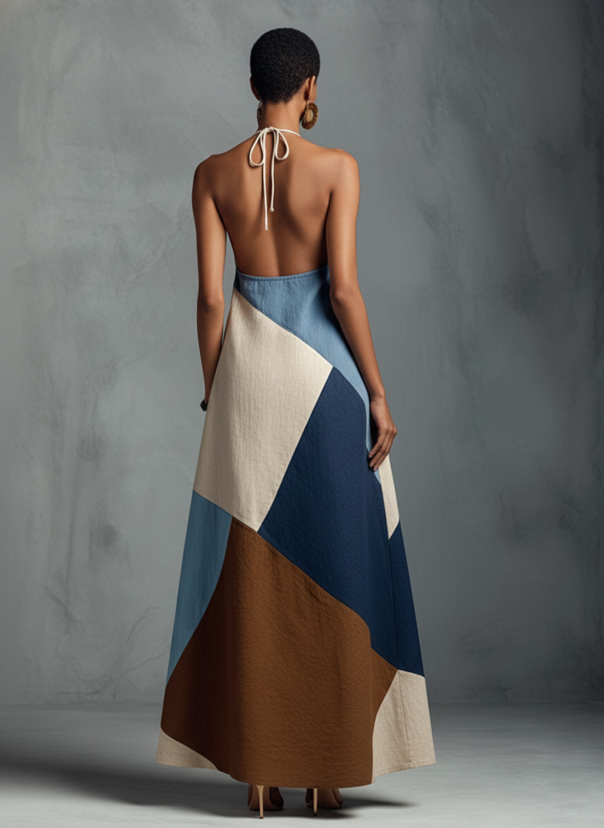 Women's Linen Halter Maxi Dress – ModClo