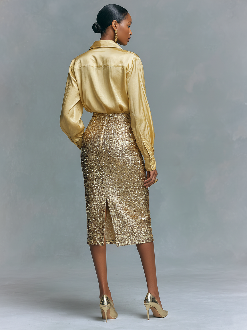 Women's Sequin Straight Pencil Skirt – ModClo