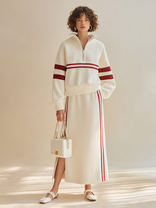 Women's Long Sleeve Slit Skirt Set – ModClo