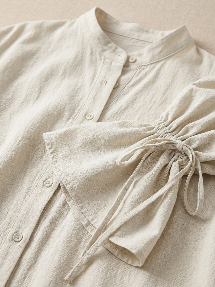 Women's Stand Collar Tie Cuff Shirt – ModClo