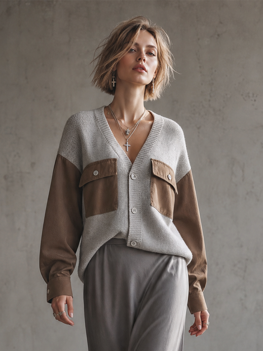 Women's Grey Long Sleeve Cardigan – ModClo