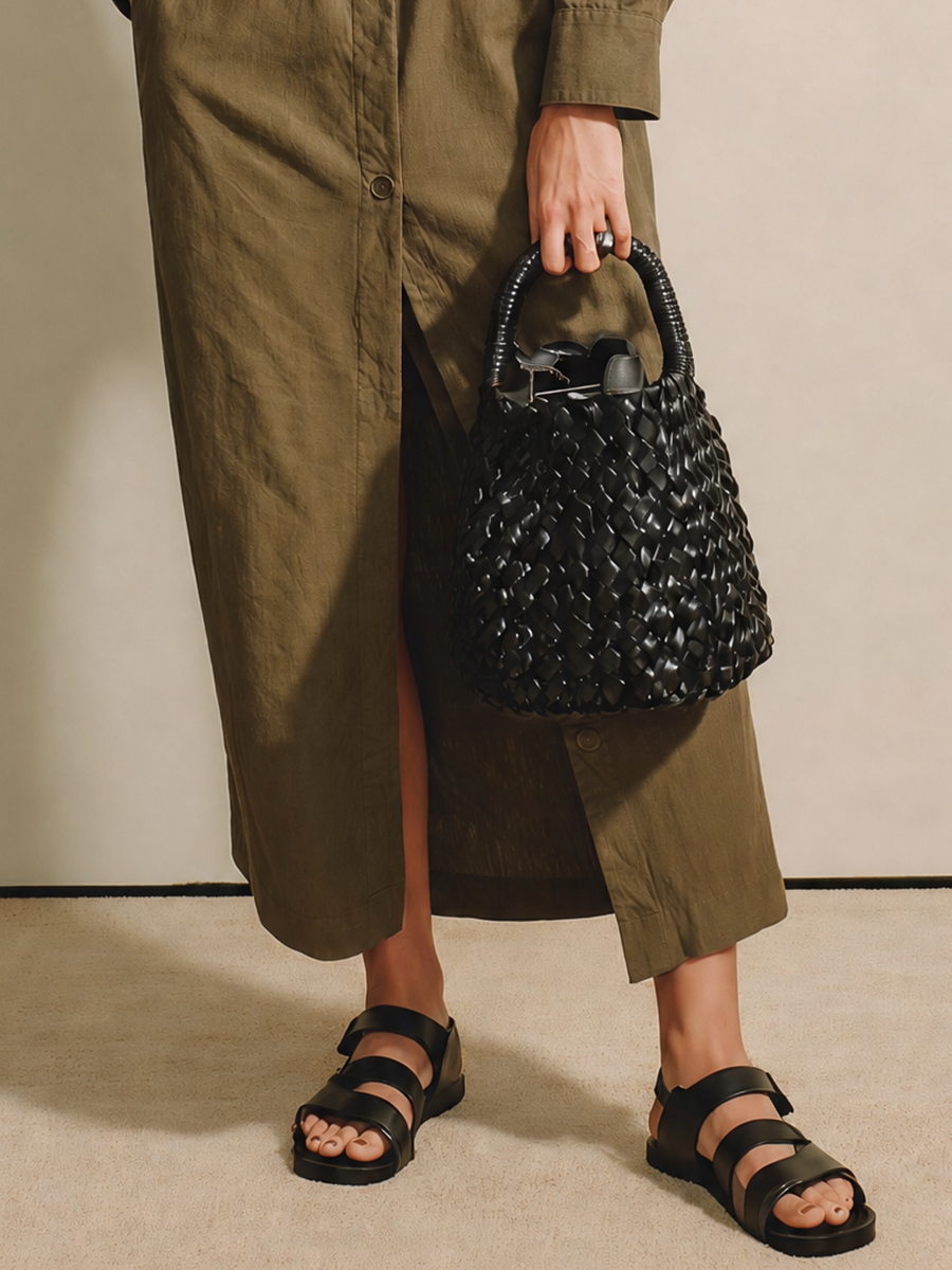 Women's Olive Linen Long Sleeve Shirt Dress – ModClo