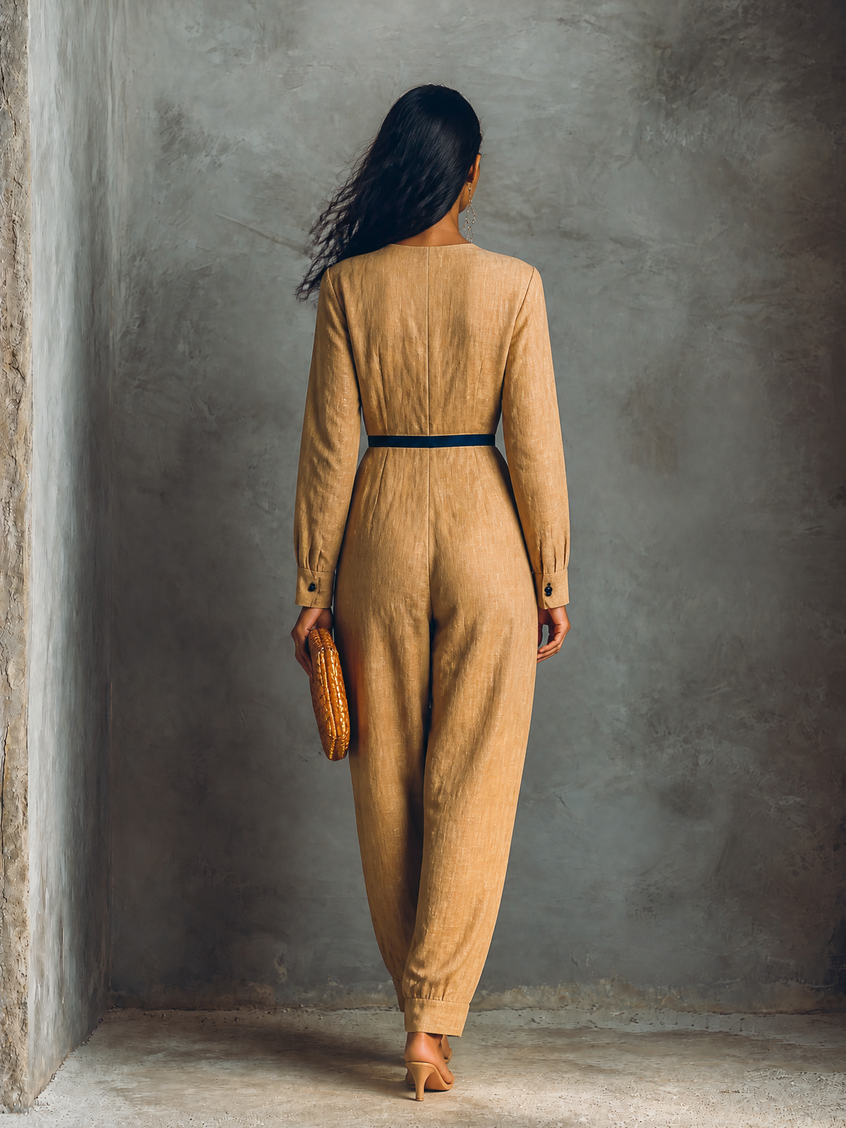 Women's Linen Contrast Trim Jumpsuit – ModClo