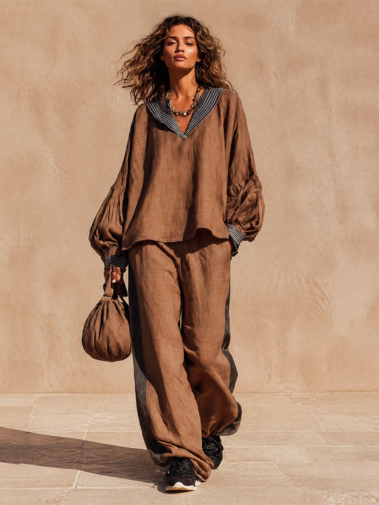 Women's Linen Loose Two Two-Piece Set – ModClo