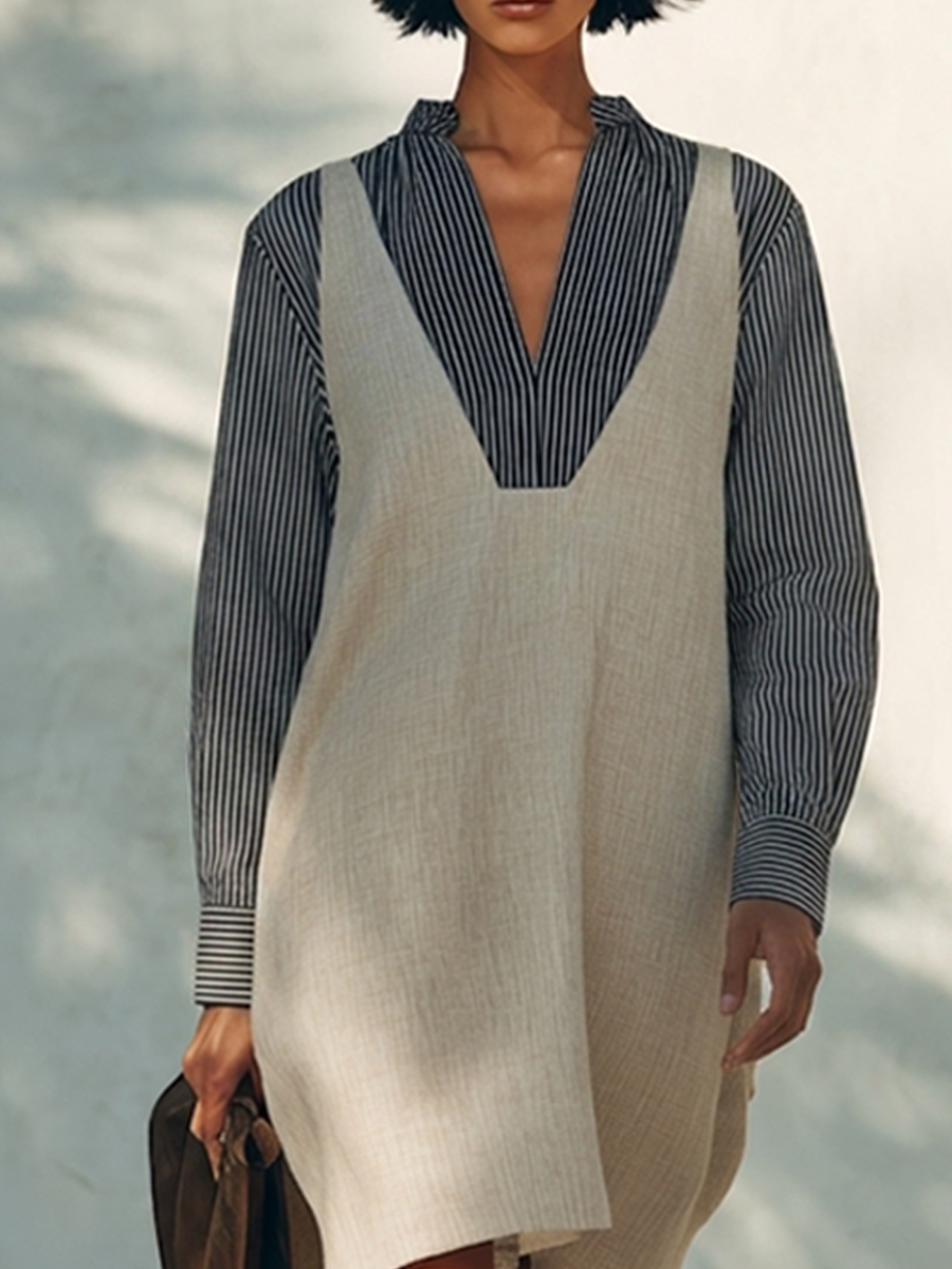 Women's Linen Striped Mini Dress – ModClo