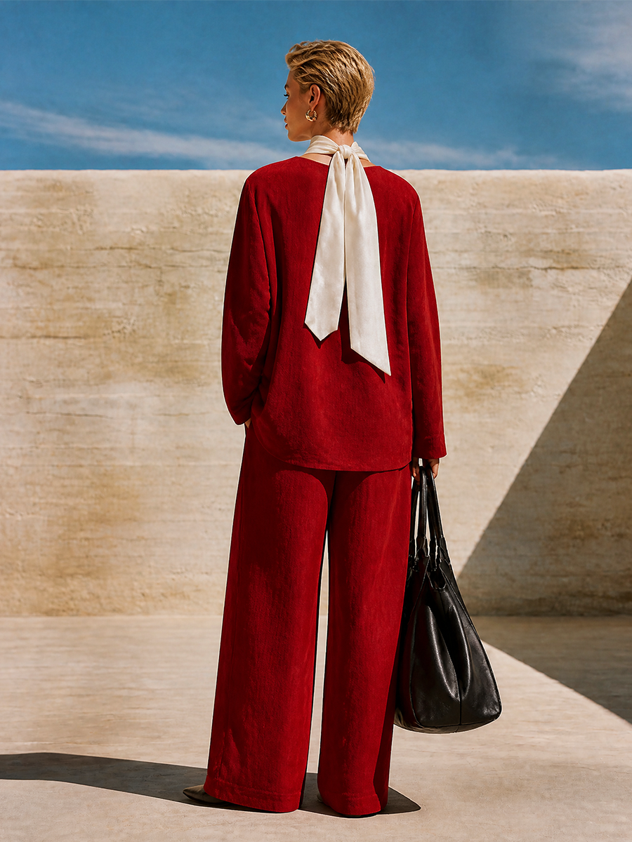 Women's Red Relaxed Two Two-Piece Set – ModClo