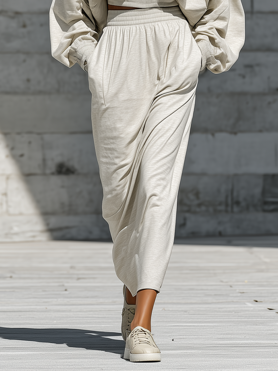 Women's Beige Batwing Skirt Set – ModClo