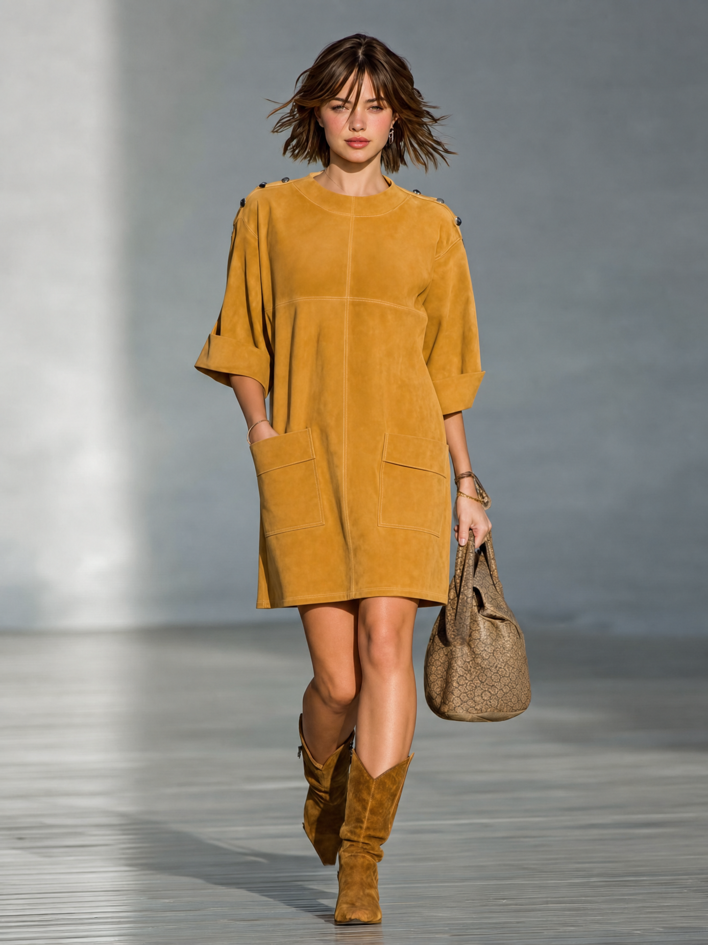 Women's Suede Vintage Mini Dress – ModClo