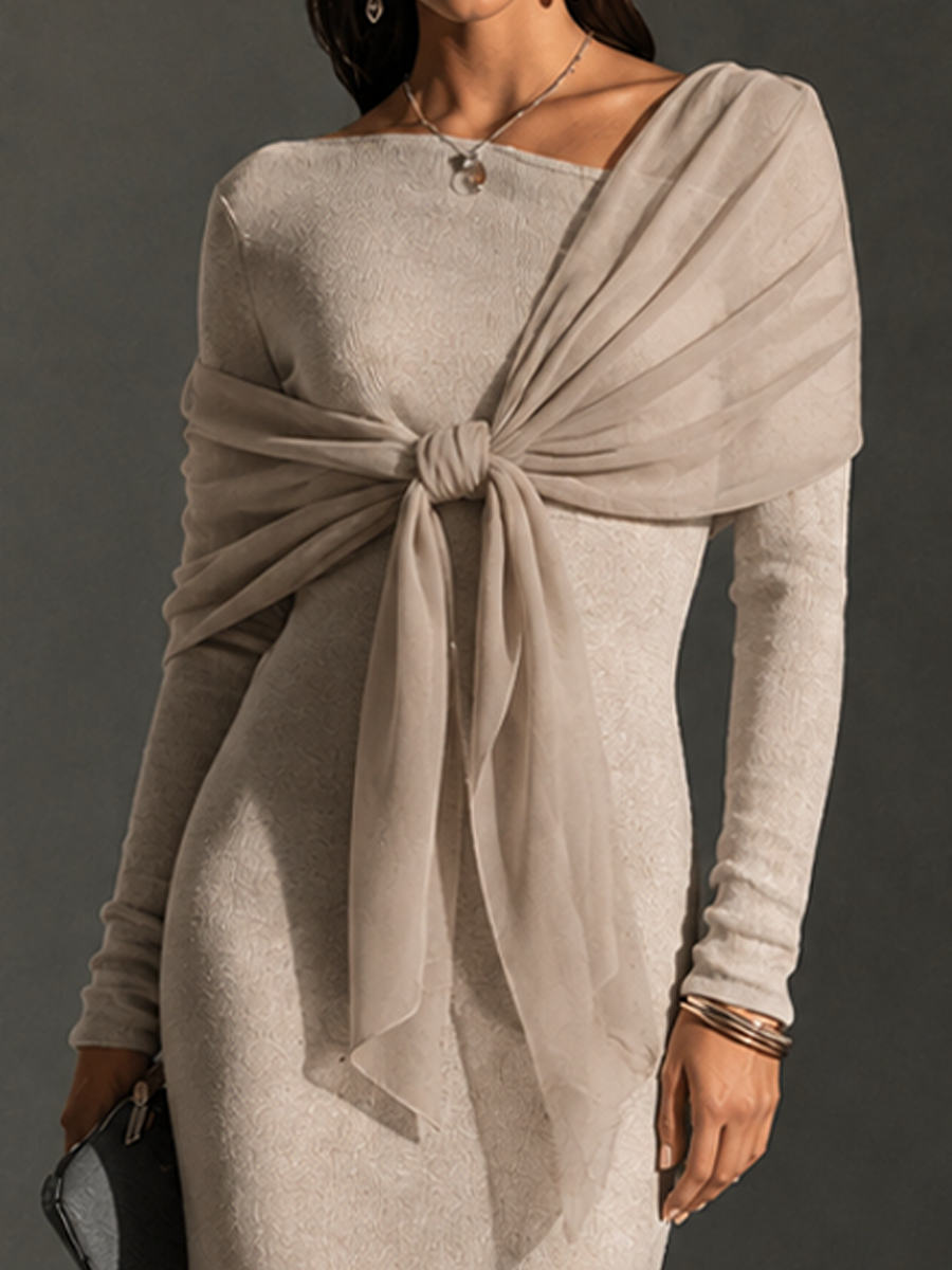 Women's Knit Knit Shawl Maxi Dress – ModClo