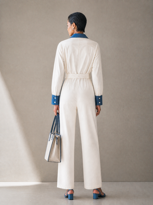 Women's Belted Lapel Jumpsuit – ModClo