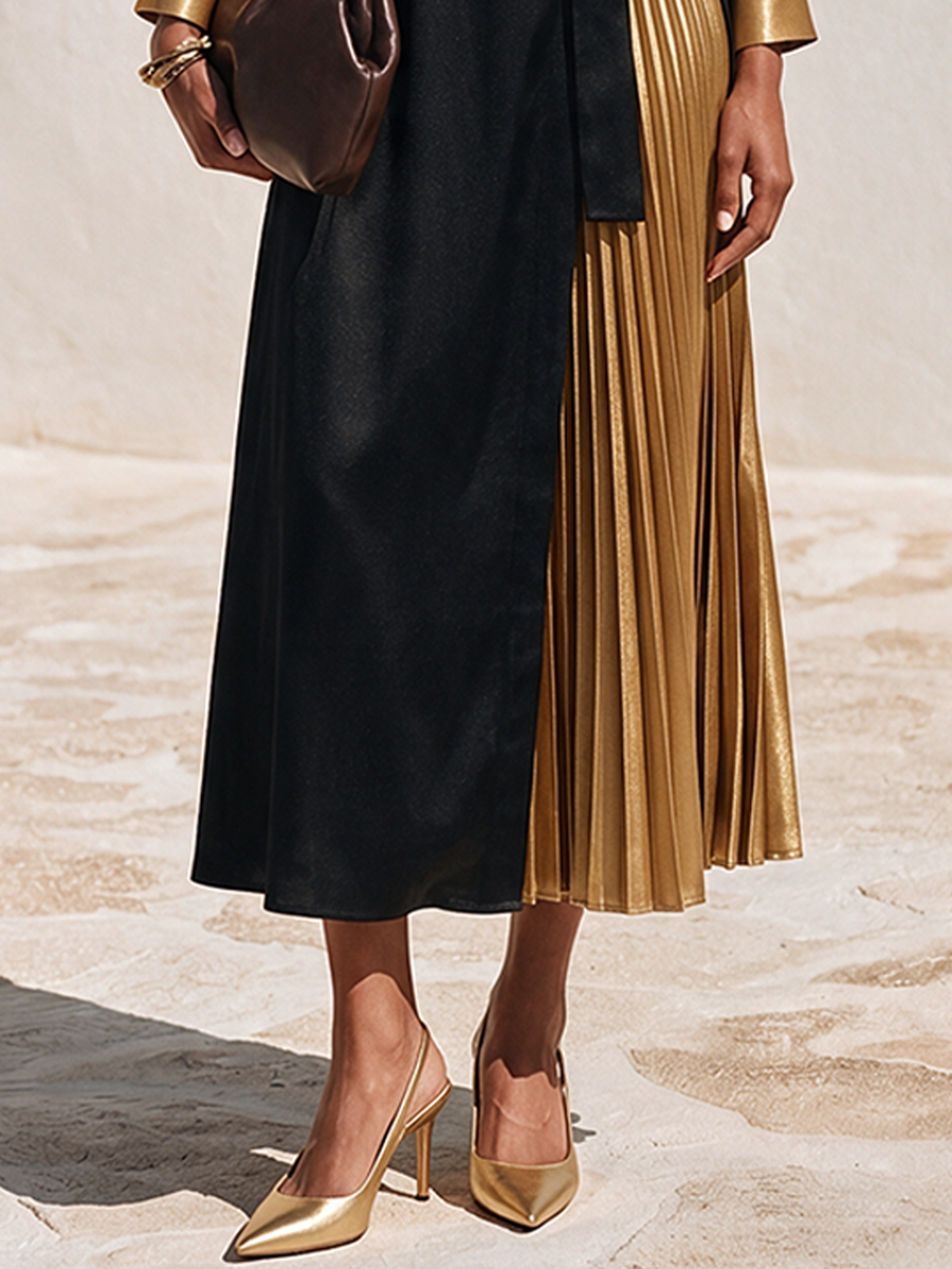 Women's Wrap Lapel Midi Dress – ModClo