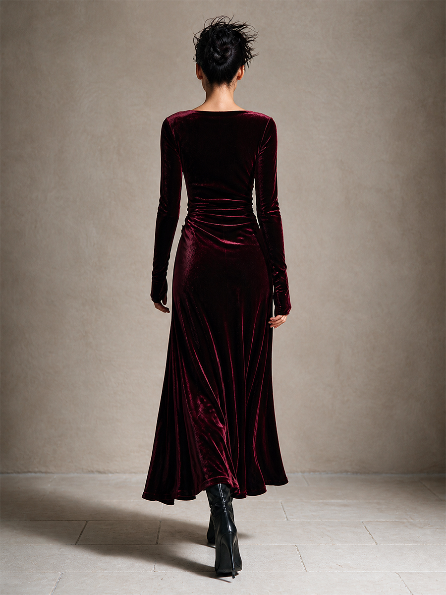 Women's Velvet Twist Knot Maxi Dress – ModClo