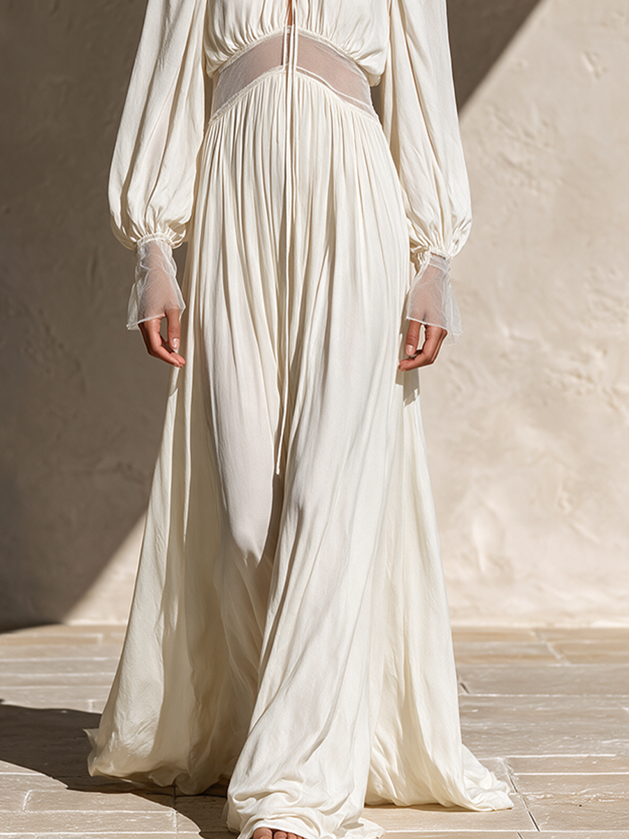 Women's Boho Sheer Panel Maxi Dress – ModClo