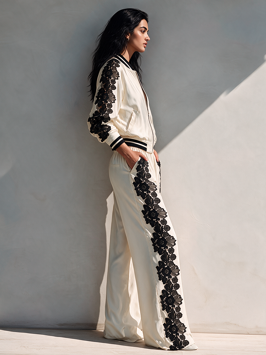 Women's Lace Long Sleeve Trouser Set – ModClo