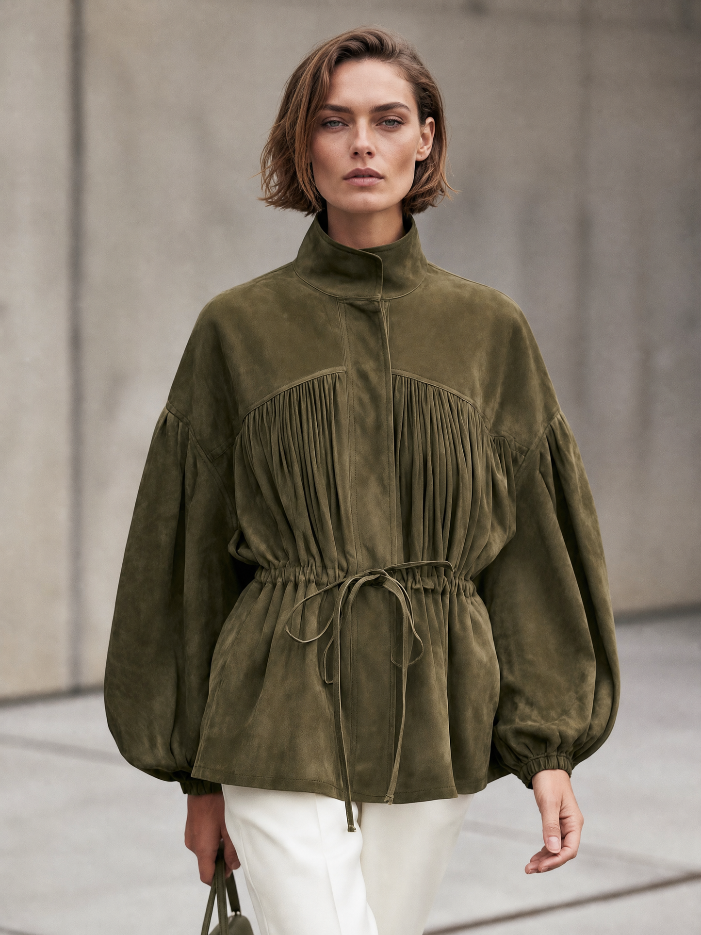 Women's Olive Drawstring Jacket – ModClo
