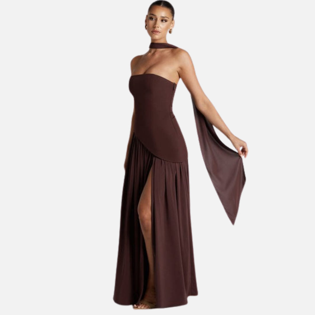 Women’s Strapless Chiffon Maxi Dress