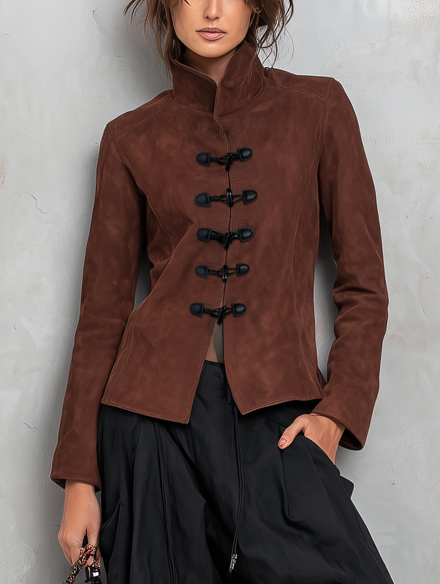 Women's Black Suede Long Sleeve Set – ModClo