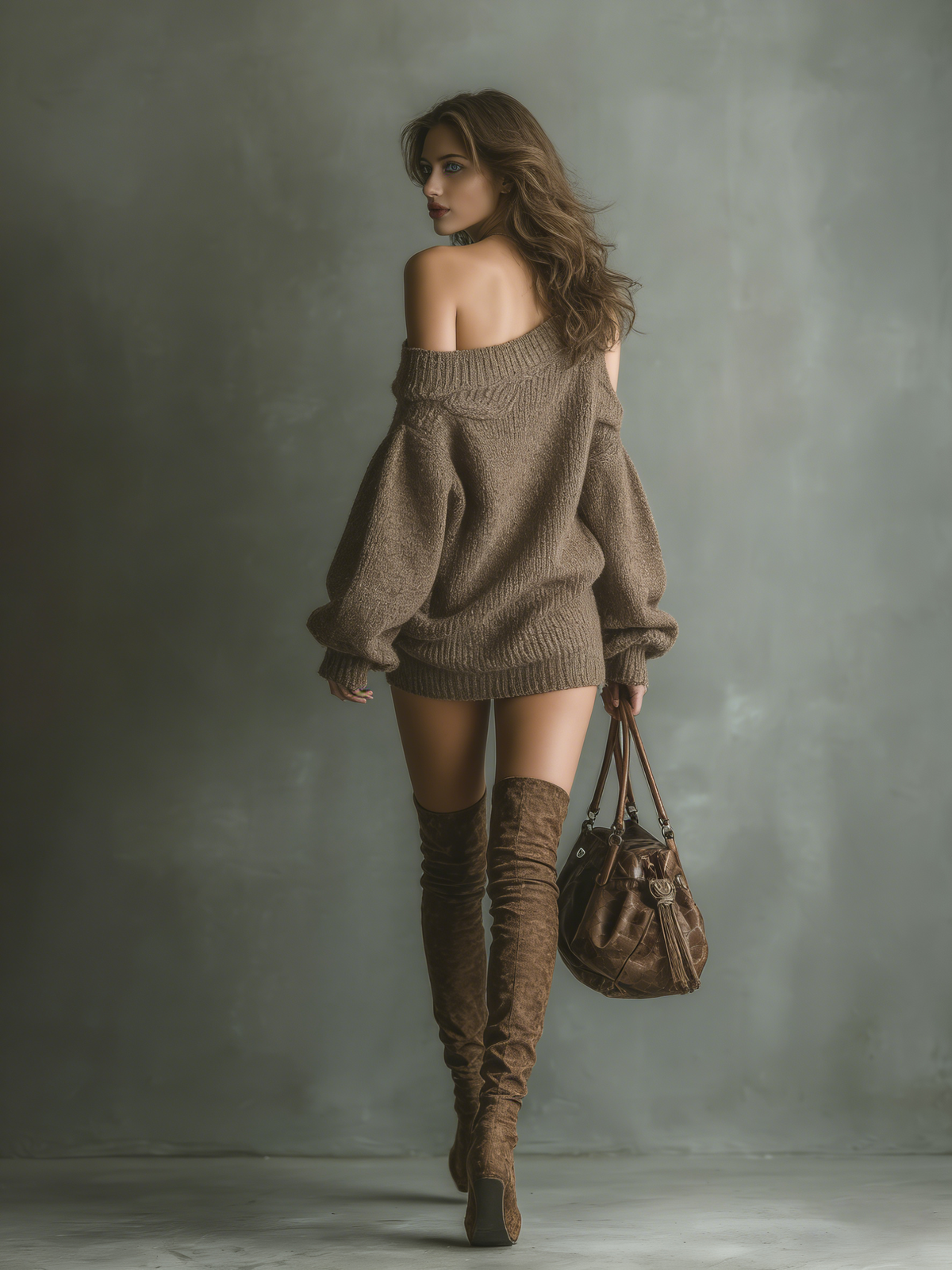 Women's Brown Knit Mini Dress – ModClo