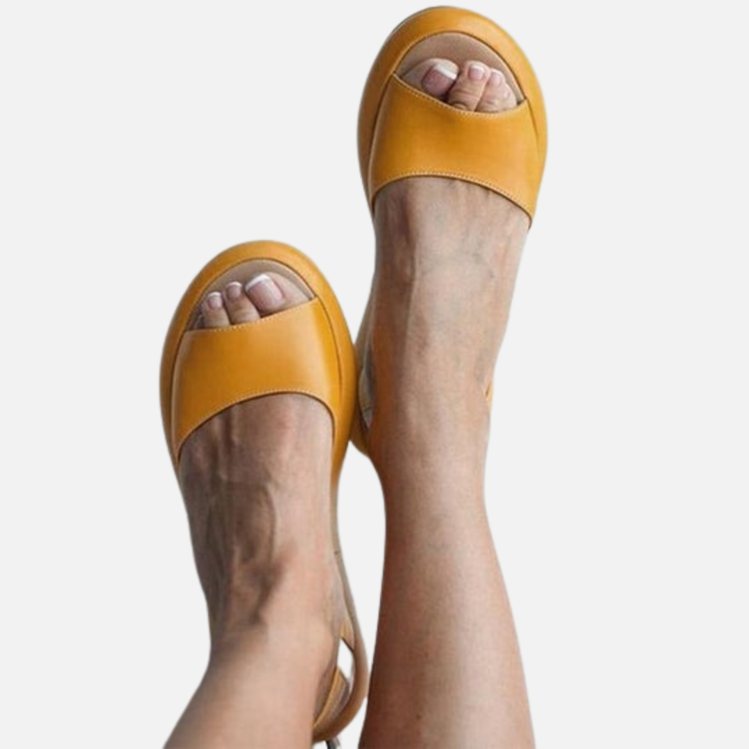 Women's Cushioned Open Toe Wedge Sandals Arch