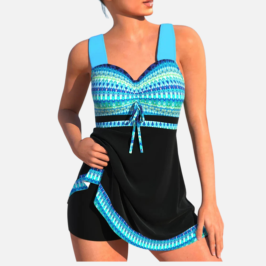 Women's Printed Tankini Swimdress Set Modest
