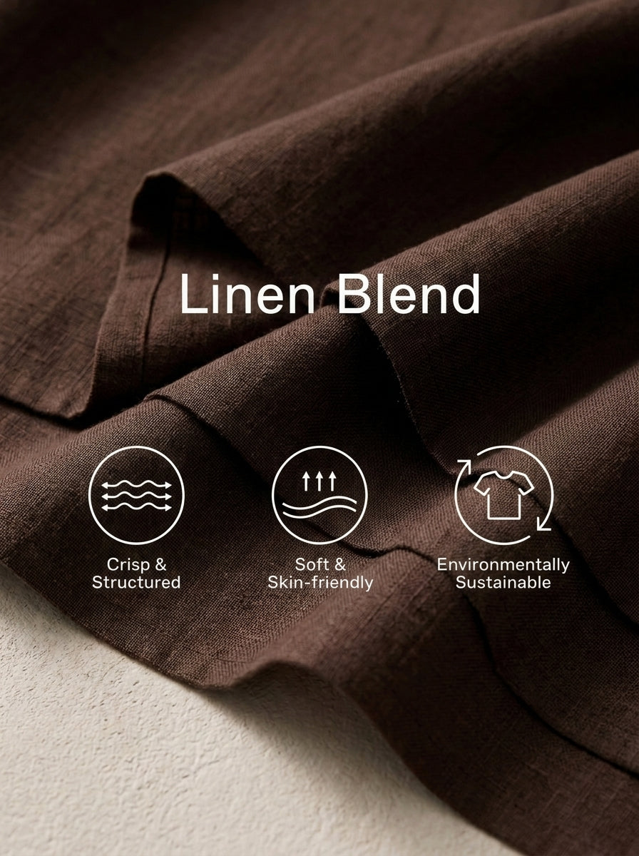 Women's Brown Linen Shirt Dress – ModClo