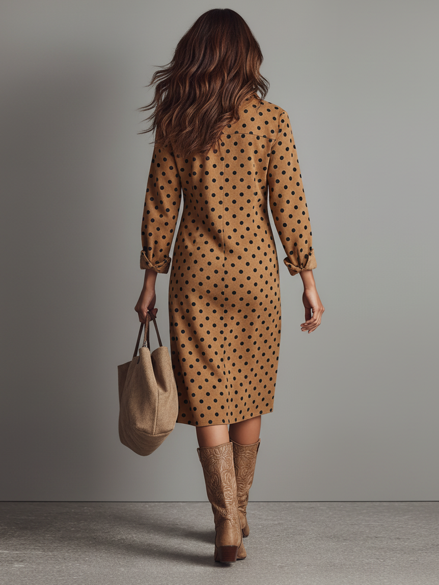 Women's Suede Polka Dot Midi Dress – ModClo