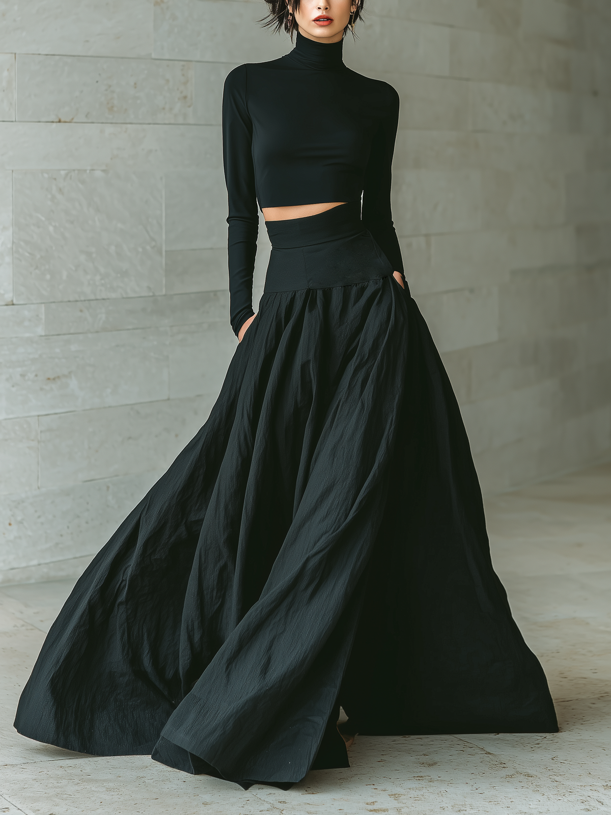 Women's Black Turtleneck Skirt – ModClo