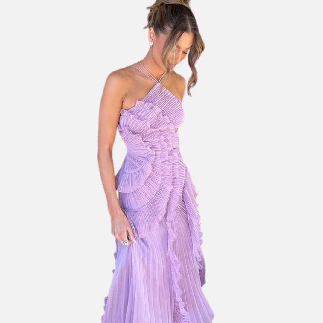Women’s Pleated Ruffle Evening Dress