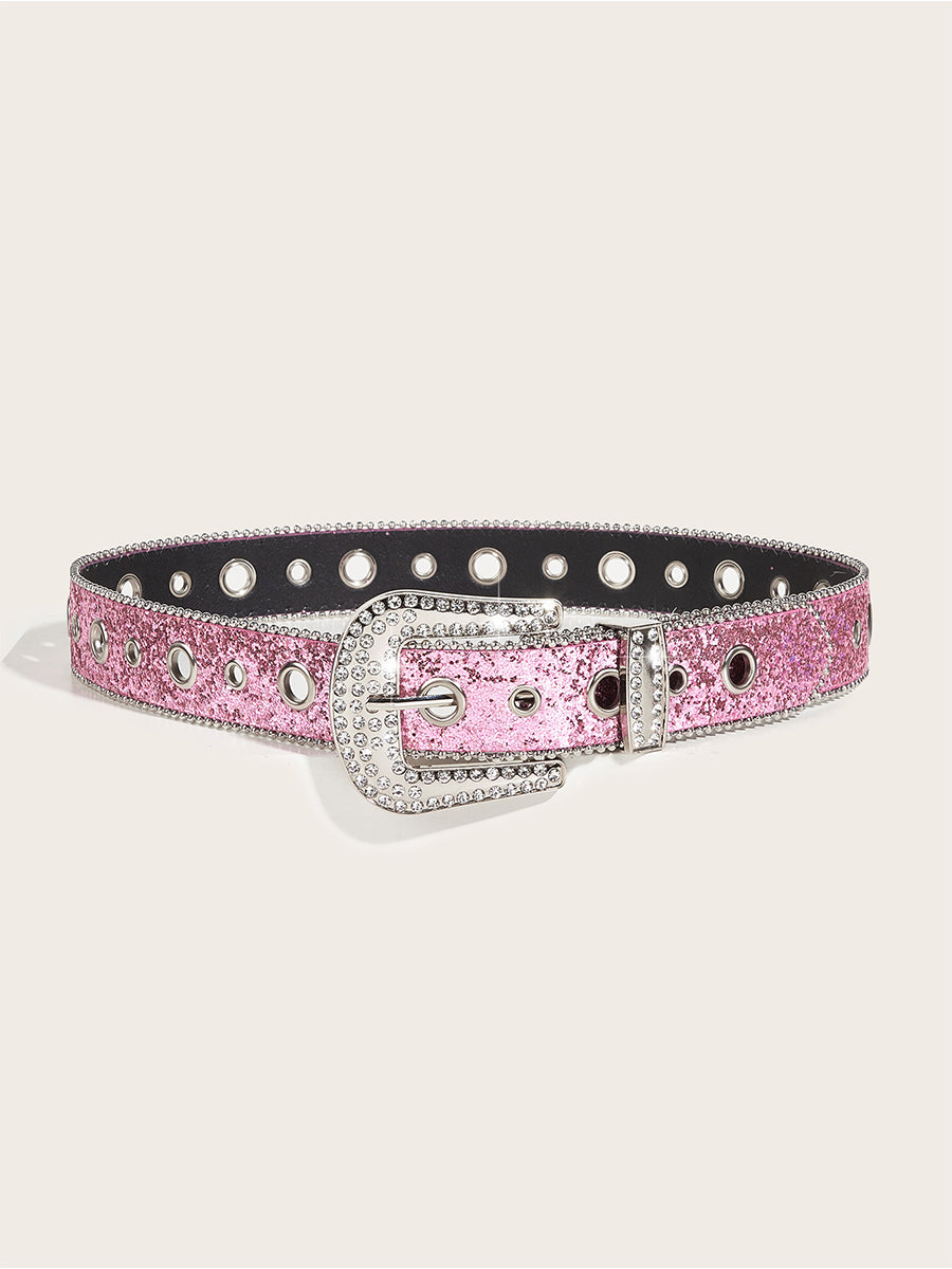 Women's Rhinestone Embellished Buckle Belt – ModClo