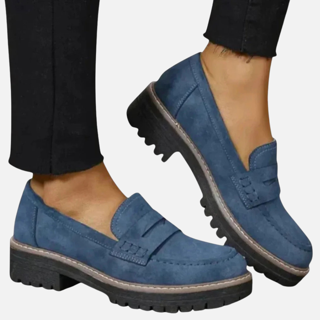 Women's Chunky Lug Sole Penny Loafers – Suede