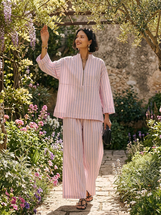 Women's Long Sleeve Half Zip Trouser Set – ModClo
