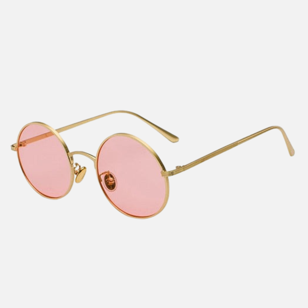 Unisex Round Retro Sunglasses - Vintage Circle Metal Frame Sun Glasses