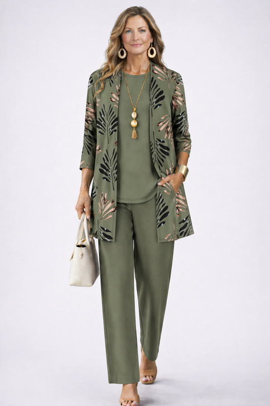 Women's Relaxed 3-Piece Pants Set Lightweight Comfort