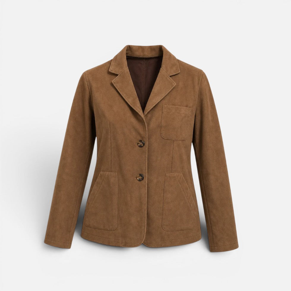 Women's Blazer Lapel Collar Button Placket