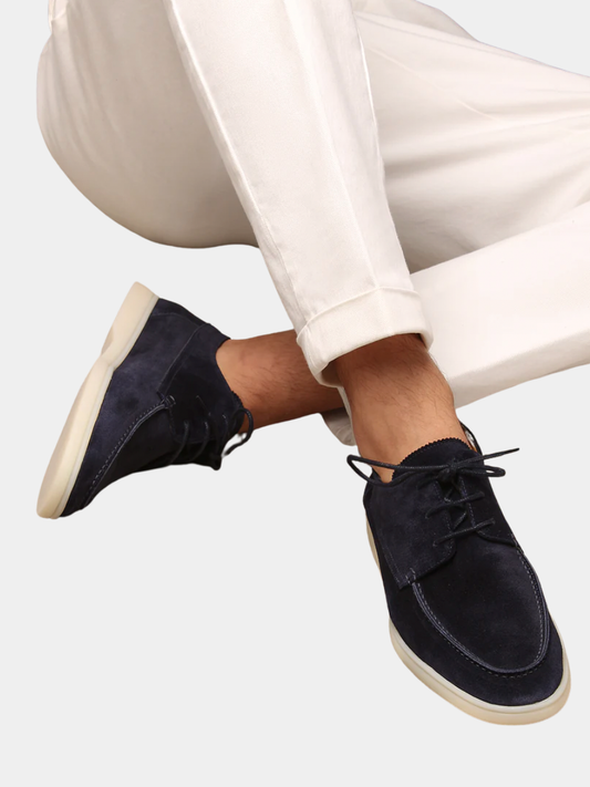 Men's Suede Lace-Up Loafer Shoes