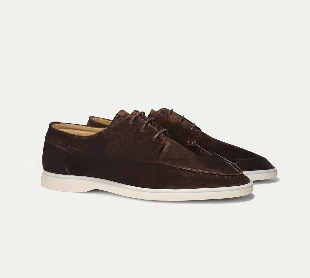 Men's Suede Lace-Up Loafer Shoes