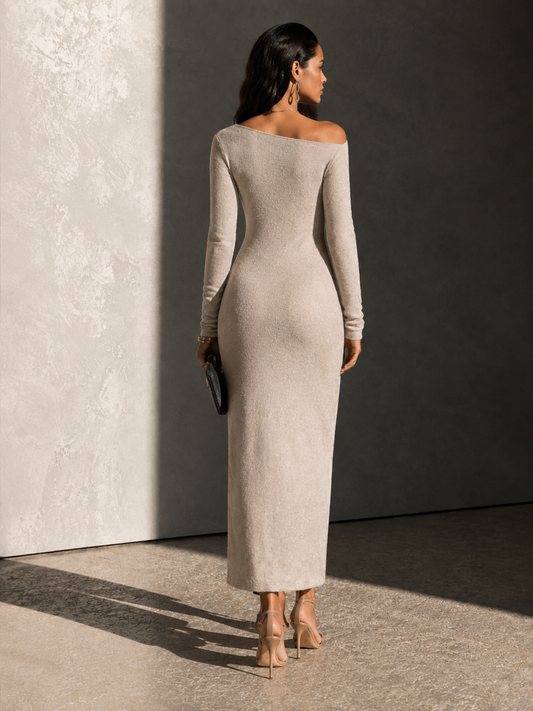 Women's Knit Knit Shawl Maxi Dress – ModClo