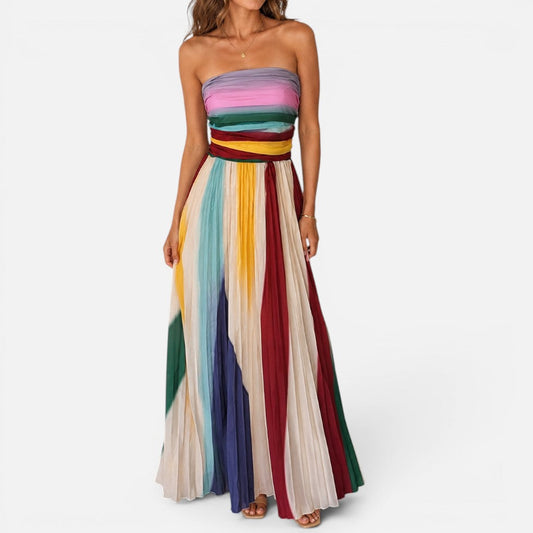 Strapless Pleated Maxi Dress – ModClo, view 2