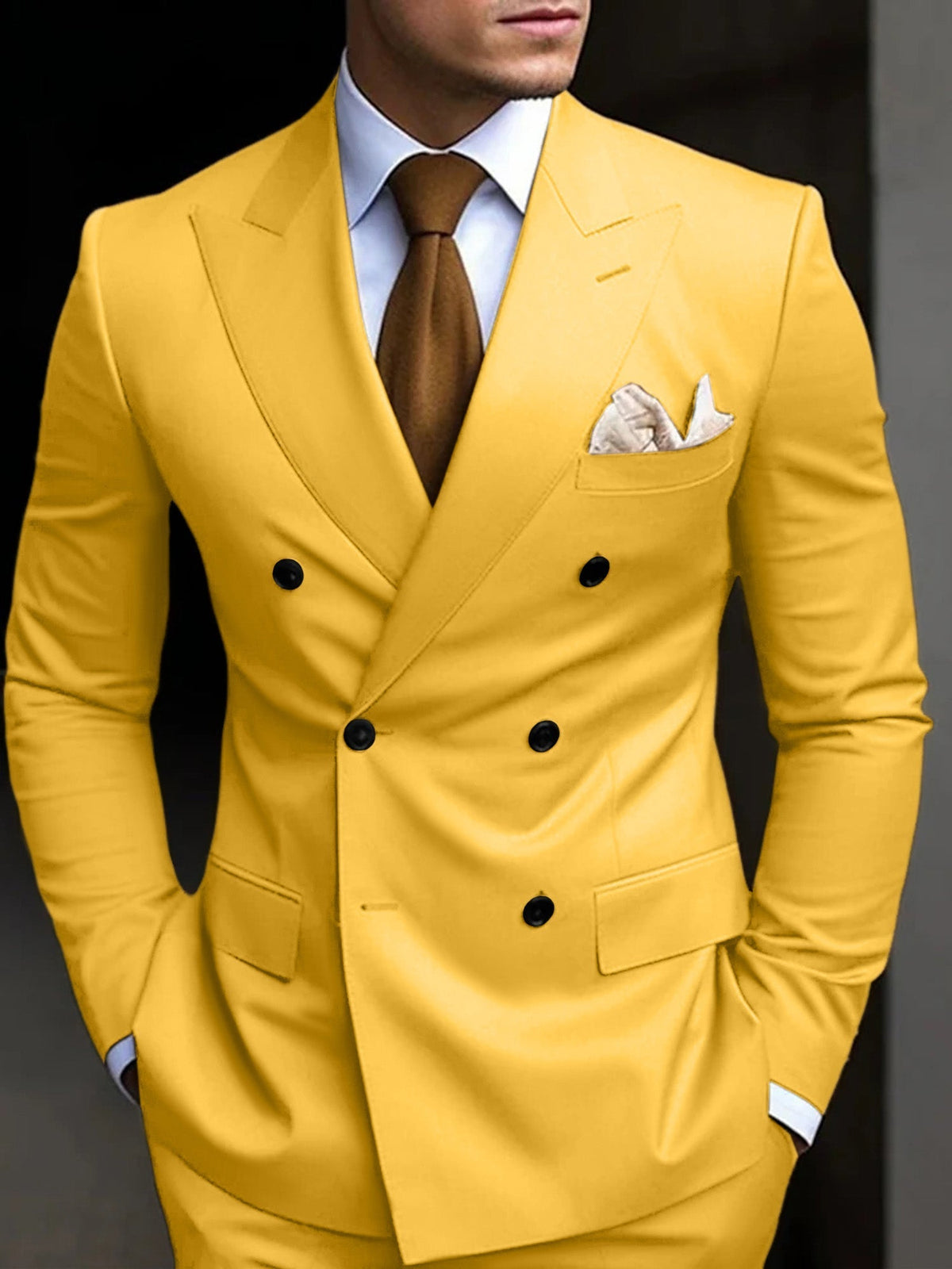 Men's Double Breasted Suit Structured
