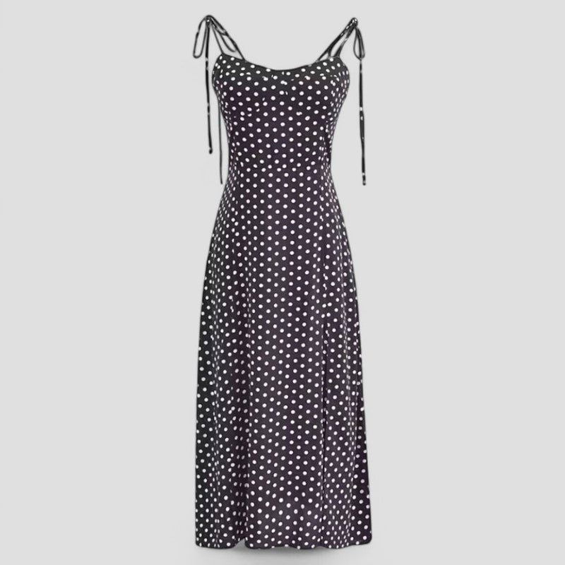 Polka Dot Midi Dress Elegant Coquette Summer Style