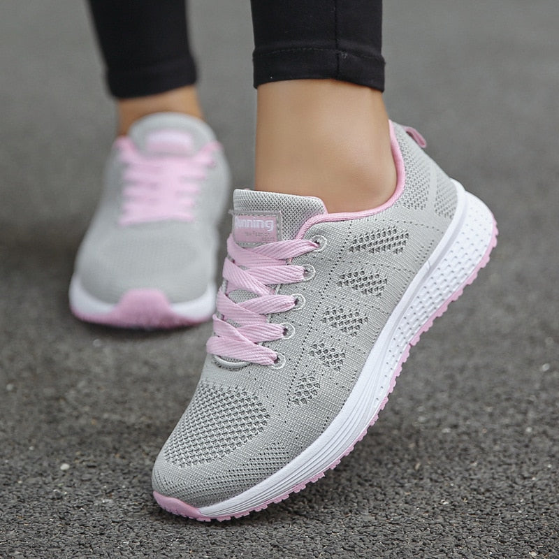 Women's Knit Lace-Up Sneakers Lightweight