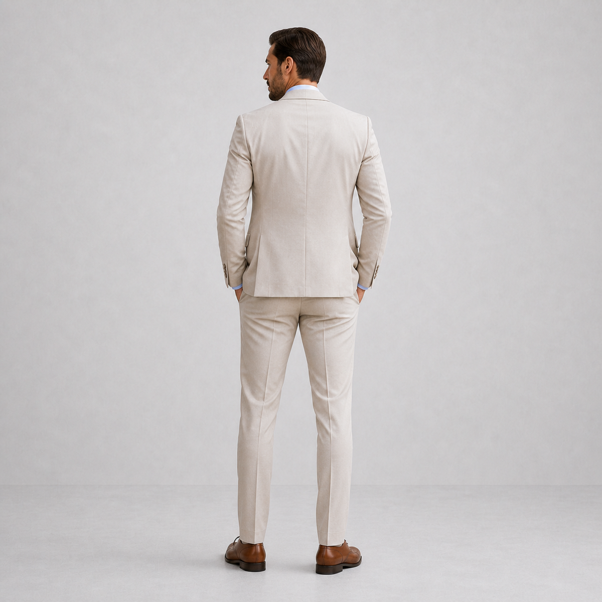 Men's Linen Three-Piece Suit Smart Casual