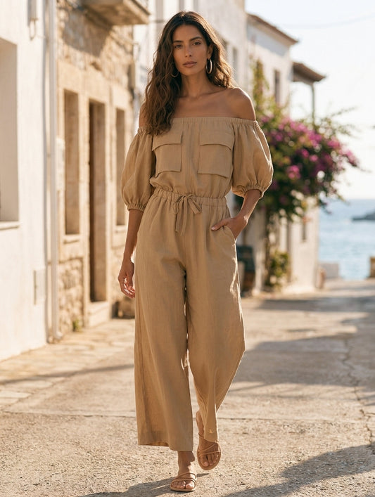Women's Drawstring Vintage Utility Jumpsuit – ModClo
