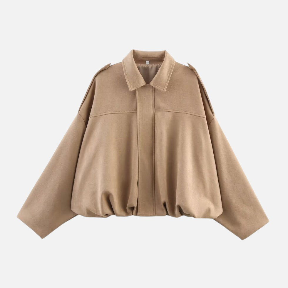 Suede Spring Jacket Zip Front Cropped – ModClo, view 7