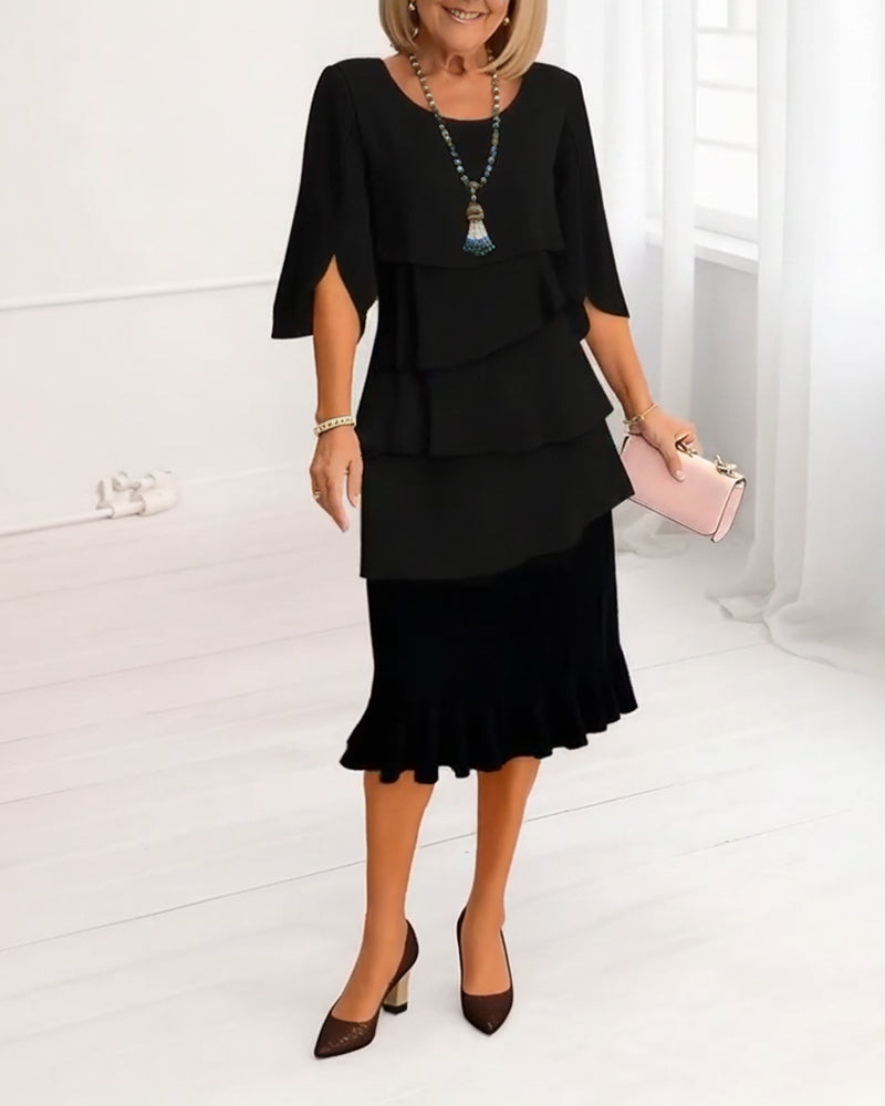 Women's Elegant Ruffle Dress Comfortable