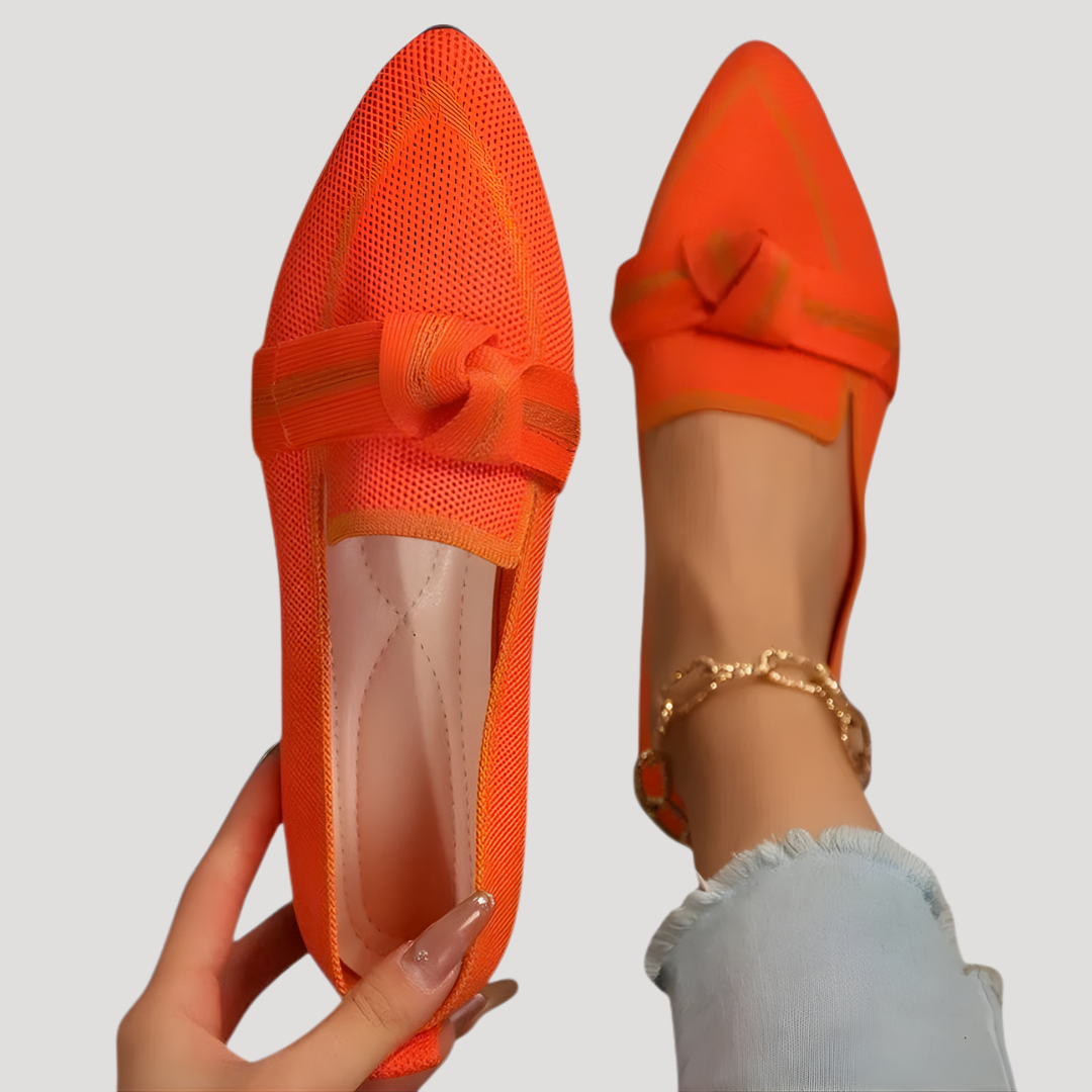 Women's Pointed Toe Bow Slip-On Flats