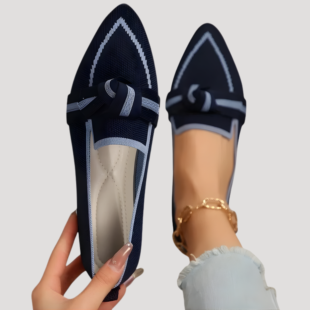 Women's Pointed Toe Bow Slip-On Flats