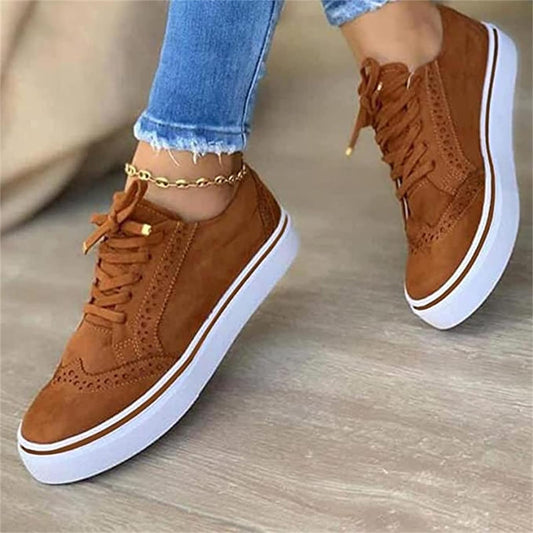 Women's Platform Lace-Up Sneakers Cushioned
