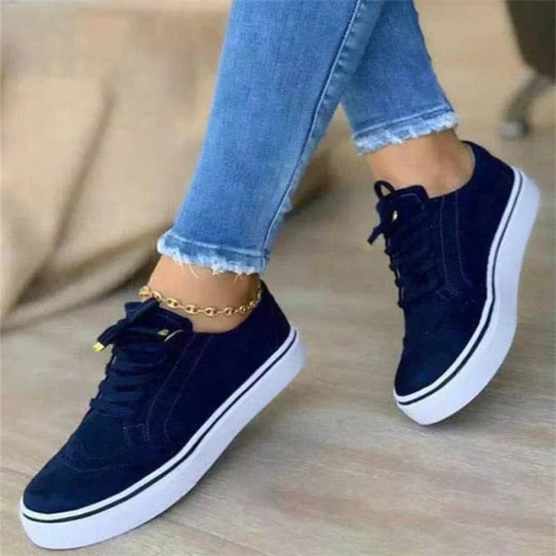 Women's Platform Lace-Up Sneakers Cushioned