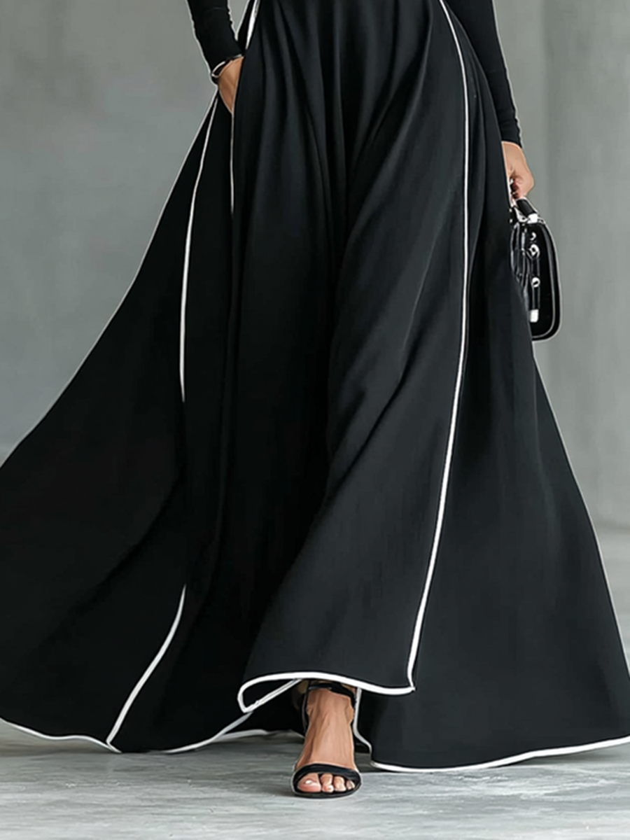 Women's Black Long Sleeve Maxi Dress – ModClo